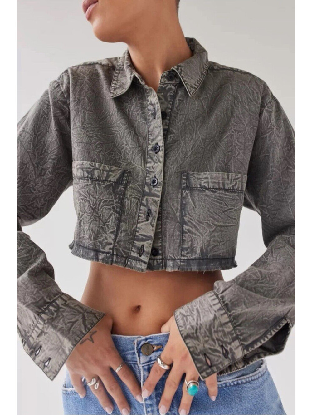 URBAN OUTFITTERS BDG Davidson Cutout Back Cotton Cropped Top S Black NWT $59